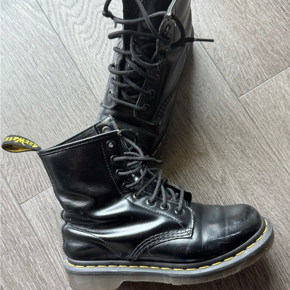 Dr. Martens Black Combat Boots with Air-Cushioned Sole